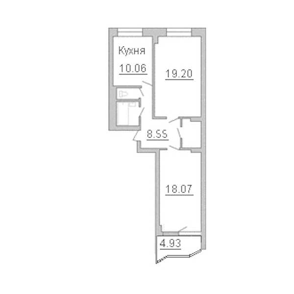 Двухкомнатная квартира в : площадь 64.3 м2 , этаж: 11 – купить в Санкт-Петербурге